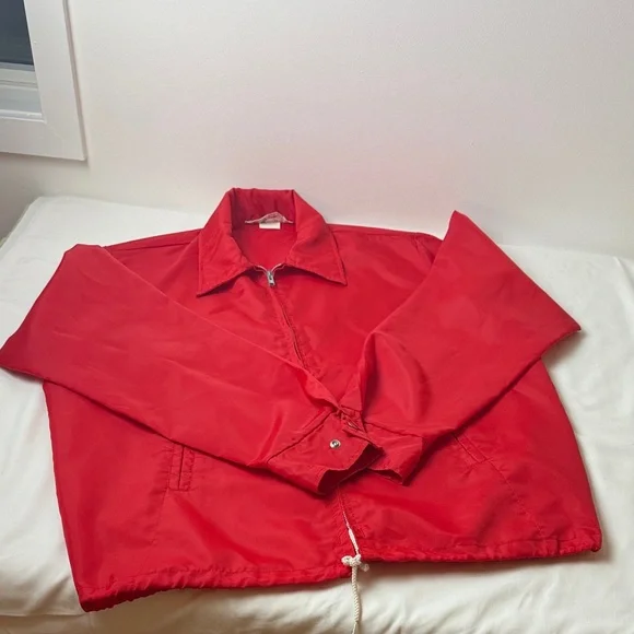 Men's Red Windbreaker Jacket - Picture 2 of 7
